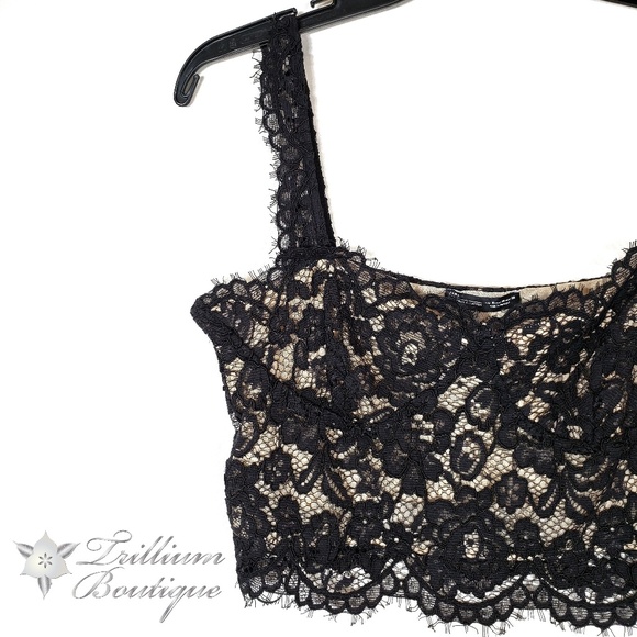 Zara Basic Collection Lace Bralette/Crop Top M - Picture 2 of 5